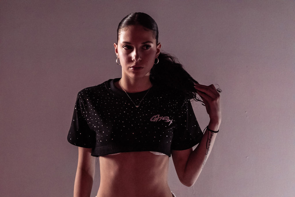 Rhinestone Crop Top